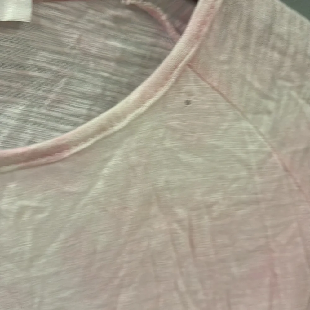 Olivaceous pink tie-dye women’s soft L long sleeve tie front scoop neck